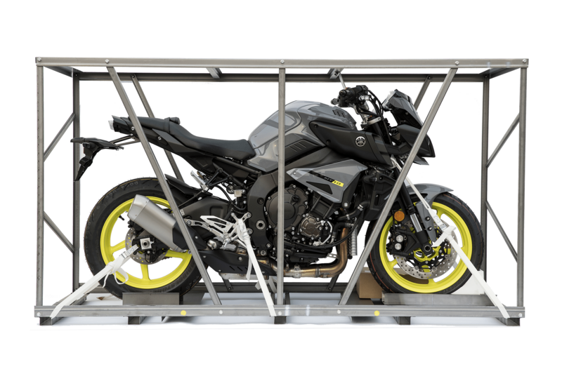 Packed Yamaha motorcycle